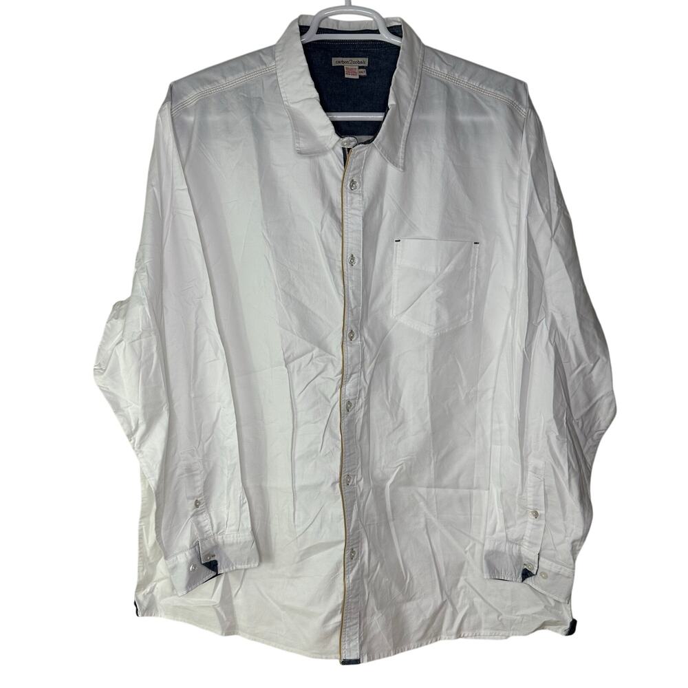Carbon 2‎ Cobalt Men's XXLT Button Up Dress Shirt Flip Cuff Long Sleeve GUC